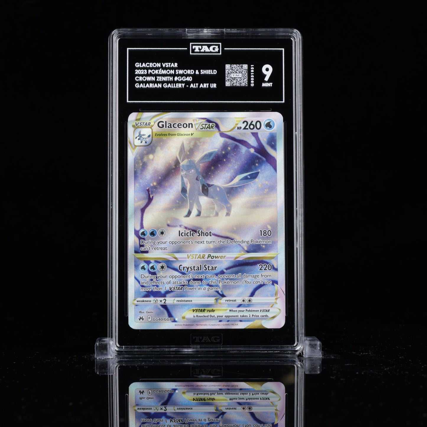 TAG 9 Glaceon VSTAR – Crown Zenith Galarian Gallery GG40